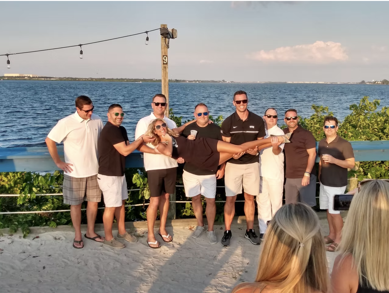 Pub crawl guests having fun on River Skipper II tiki boat